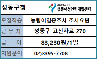 2025 농림어업총조사 조사요원 모집공고 